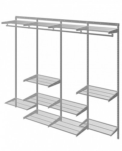 Гардеробная система Max G240 графит 2050x2550x450 Промет 12 полок