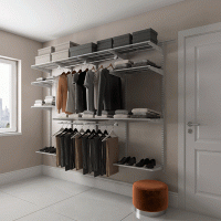 Гардеробная система Max G180 графит 2050x1950x450 Промет 11 полок
