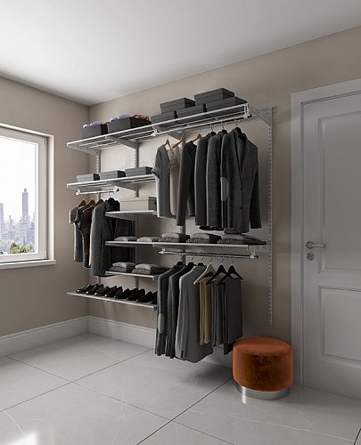 Гардеробная система Max G210 графит 2050x2250x450 Промет 11 полок