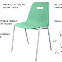 Стулья пластиковые антивандальные для школы, кафе, офиса. Фабрика мебели ЛЕОНИД в Челябинске. Стулья из высокопрочного пластика Венеция, цельнолитые